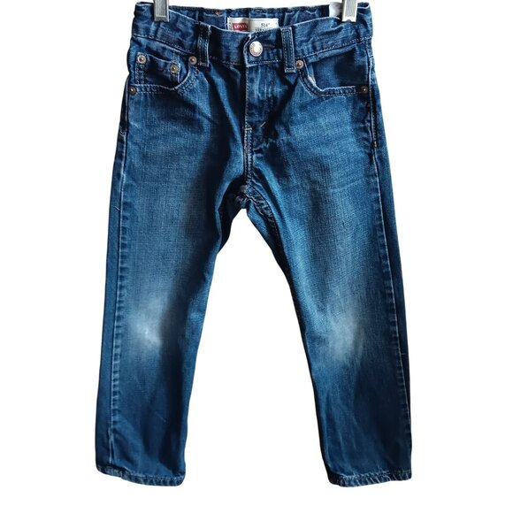 Levis Kids 514 Straight Fit Jeans Size 7 Reg Blue Denim Boys - Picture 1 of 7